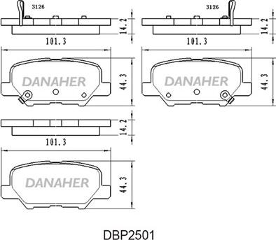 Danaher DBP2501 - Гальмівні колодки, дискові гальма avtolavka.club