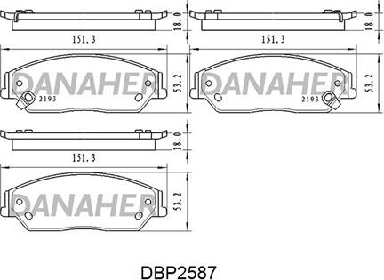 Danaher DBP2587 - Гальмівні колодки, дискові гальма avtolavka.club