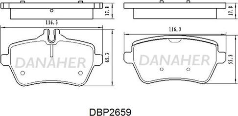 Danaher DBP2659 - Гальмівні колодки, дискові гальма avtolavka.club