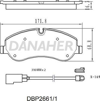 Danaher DBP2661/1 - Гальмівні колодки, дискові гальма avtolavka.club