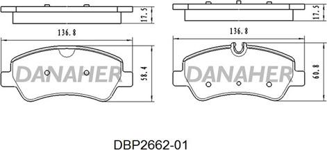 Danaher DBP2662-01 - Гальмівні колодки, дискові гальма avtolavka.club