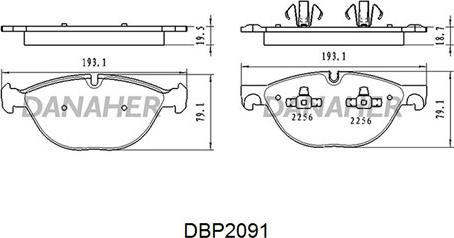 Danaher DBP2091 - Гальмівні колодки, дискові гальма avtolavka.club