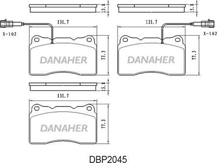 Danaher DBP2045 - Гальмівні колодки, дискові гальма avtolavka.club