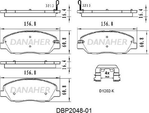 Danaher DBP2048-01 - Гальмівні колодки, дискові гальма avtolavka.club