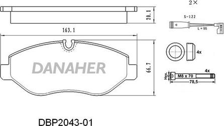 Danaher DBP2043-01 - Гальмівні колодки, дискові гальма avtolavka.club