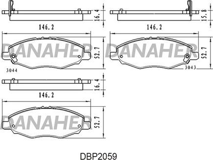 Danaher DBP2059 - Гальмівні колодки, дискові гальма avtolavka.club