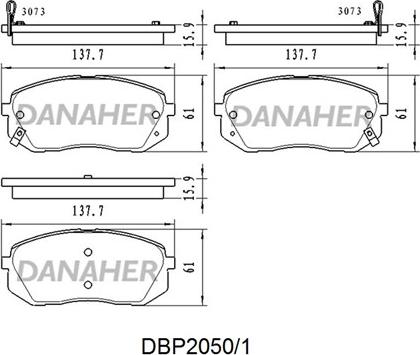 Danaher DBP2050/1 - Гальмівні колодки, дискові гальма avtolavka.club