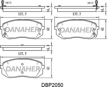 Danaher DBP2050 - Гальмівні колодки, дискові гальма avtolavka.club