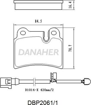 Danaher DBP2061/1 - Гальмівні колодки, дискові гальма avtolavka.club