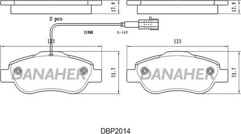 Danaher DBP2014 - Гальмівні колодки, дискові гальма avtolavka.club