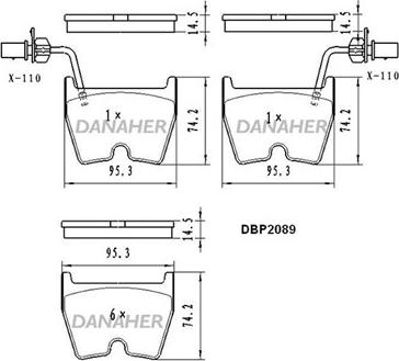 Danaher DBP2089 - Гальмівні колодки, дискові гальма avtolavka.club