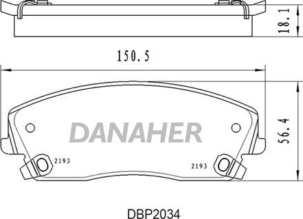 Danaher DBP2034 - Гальмівні колодки, дискові гальма avtolavka.club