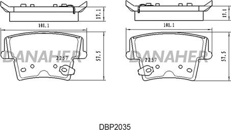 Danaher DBP2035 - Гальмівні колодки, дискові гальма avtolavka.club