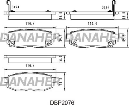 Danaher DBP2076 - Гальмівні колодки, дискові гальма avtolavka.club