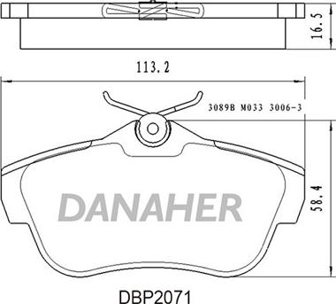 Danaher DBP2071 - Гальмівні колодки, дискові гальма avtolavka.club