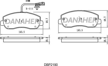 Danaher DBP2190 - Гальмівні колодки, дискові гальма avtolavka.club