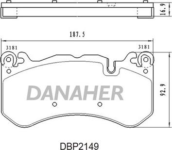 Danaher DBP2149 - Гальмівні колодки, дискові гальма avtolavka.club