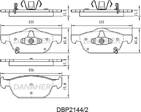 Danaher DBP2144/2 - Гальмівні колодки, дискові гальма avtolavka.club