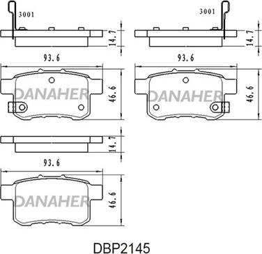 Danaher DBP2145 - Гальмівні колодки, дискові гальма avtolavka.club