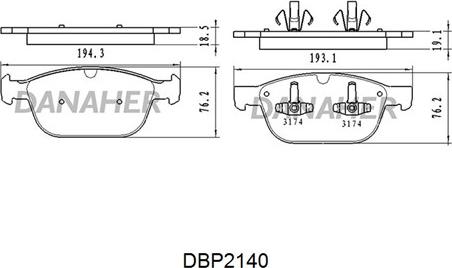 Danaher DBP2140 - Гальмівні колодки, дискові гальма avtolavka.club