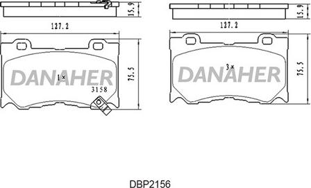 Danaher DBP2156 - Гальмівні колодки, дискові гальма avtolavka.club