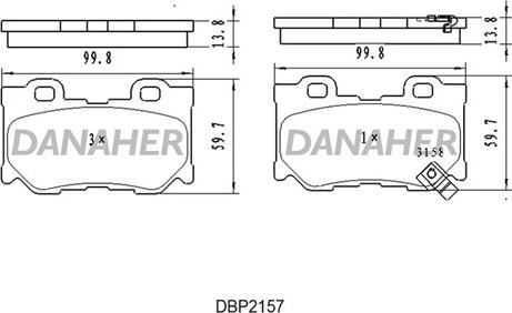 Danaher DBP2157 - Гальмівні колодки, дискові гальма avtolavka.club