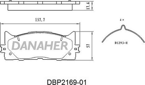 Danaher DBP2169-01 - Гальмівні колодки, дискові гальма avtolavka.club