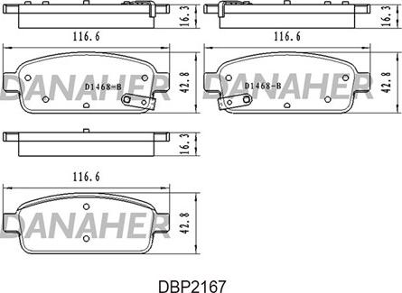 Danaher DBP2167 - Гальмівні колодки, дискові гальма avtolavka.club