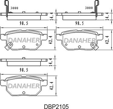 Danaher DBP2105 - Гальмівні колодки, дискові гальма avtolavka.club