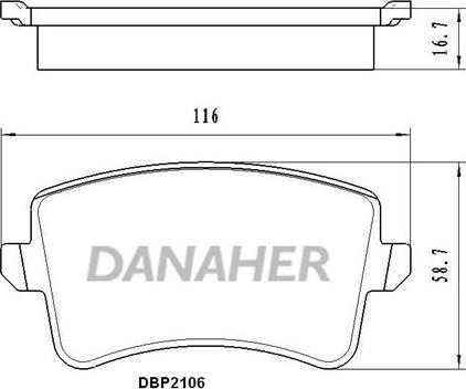 Danaher DBP2106 - Гальмівні колодки, дискові гальма avtolavka.club