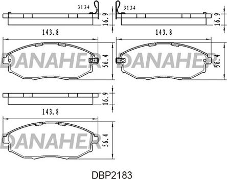 Danaher DBP2183 - Гальмівні колодки, дискові гальма avtolavka.club