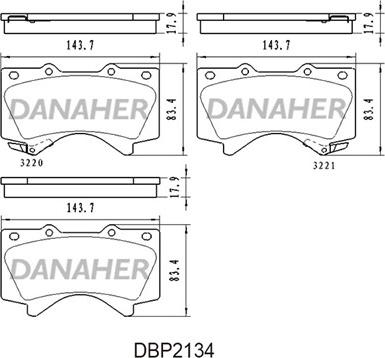 Danaher DBP2134 - Гальмівні колодки, дискові гальма avtolavka.club