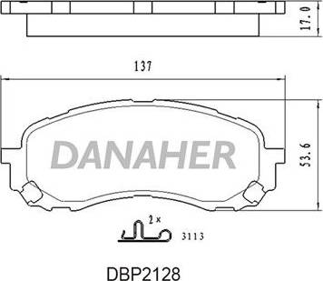 Danaher DBP2128 - Гальмівні колодки, дискові гальма avtolavka.club