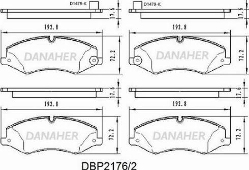 Danaher DBP2176/2 - Гальмівні колодки, дискові гальма avtolavka.club