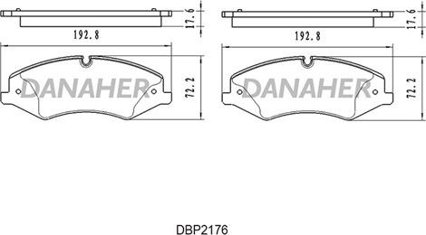 Danaher DBP2176 - Гальмівні колодки, дискові гальма avtolavka.club