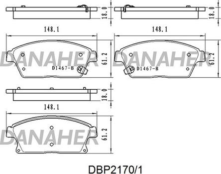 Danaher DBP2170/1 - Гальмівні колодки, дискові гальма avtolavka.club