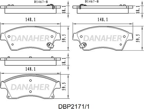 Danaher DBP2171/1 - Гальмівні колодки, дискові гальма avtolavka.club