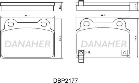 Danaher DBP2177 - Гальмівні колодки, дискові гальма avtolavka.club