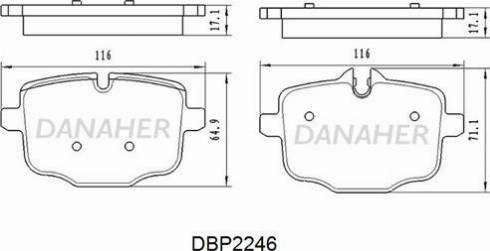 Danaher DBP2246 - Гальмівні колодки, дискові гальма avtolavka.club