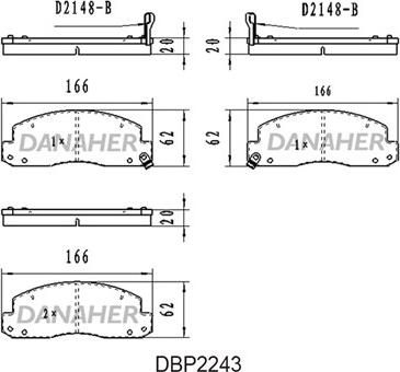 Danaher DBP2243 - Гальмівні колодки, дискові гальма avtolavka.club