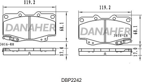 Danaher DBP2242 - Гальмівні колодки, дискові гальма avtolavka.club