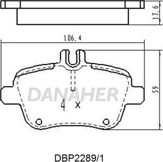 Danaher DBP2289/1 - Гальмівні колодки, дискові гальма avtolavka.club