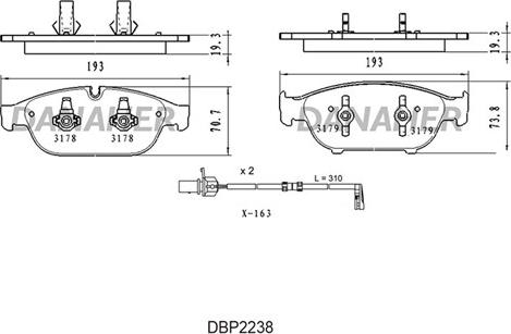 Danaher DBP2238 - Гальмівні колодки, дискові гальма avtolavka.club