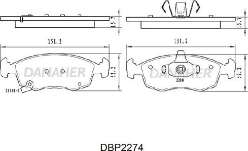 Danaher DBP2274 - Гальмівні колодки, дискові гальма avtolavka.club