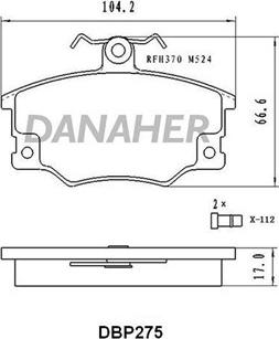 Danaher DBP275 - Гальмівні колодки, дискові гальма avtolavka.club