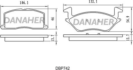 Danaher DBP742 - Гальмівні колодки, дискові гальма avtolavka.club