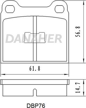 Danaher DBP76 - Гальмівні колодки, дискові гальма avtolavka.club