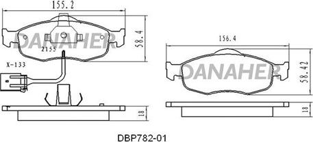 Danaher DBP782-01 - Гальмівні колодки, дискові гальма avtolavka.club