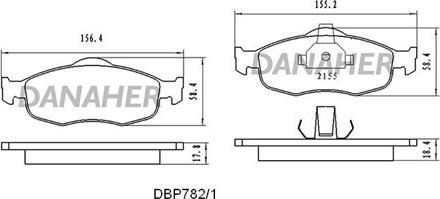 Danaher DBP782/1 - Гальмівні колодки, дискові гальма avtolavka.club