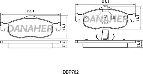 Danaher DBP78/2 - Гальмівні колодки, дискові гальма avtolavka.club